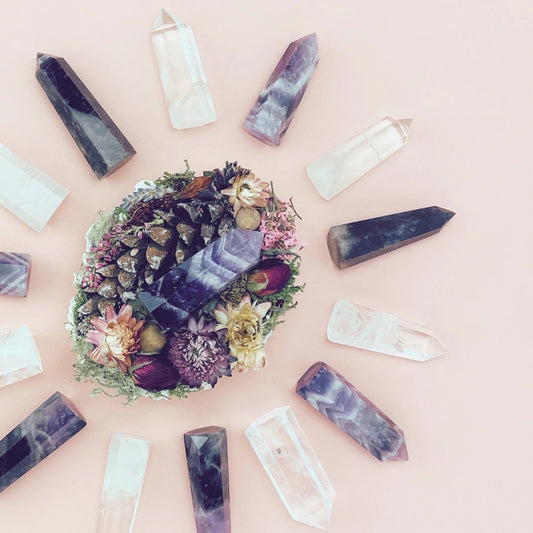 Natural Amethyst Crystal Quartz Point Spiritual Stone