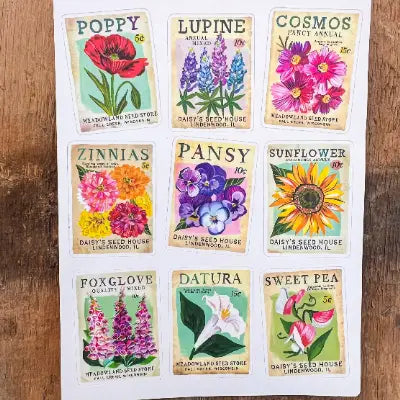 Seed Packet Sticker Sheets