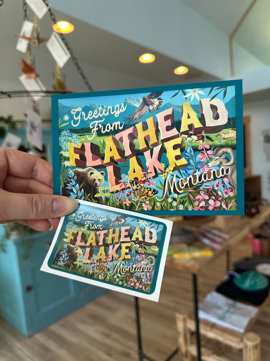 Flathead Lake Art Postcard