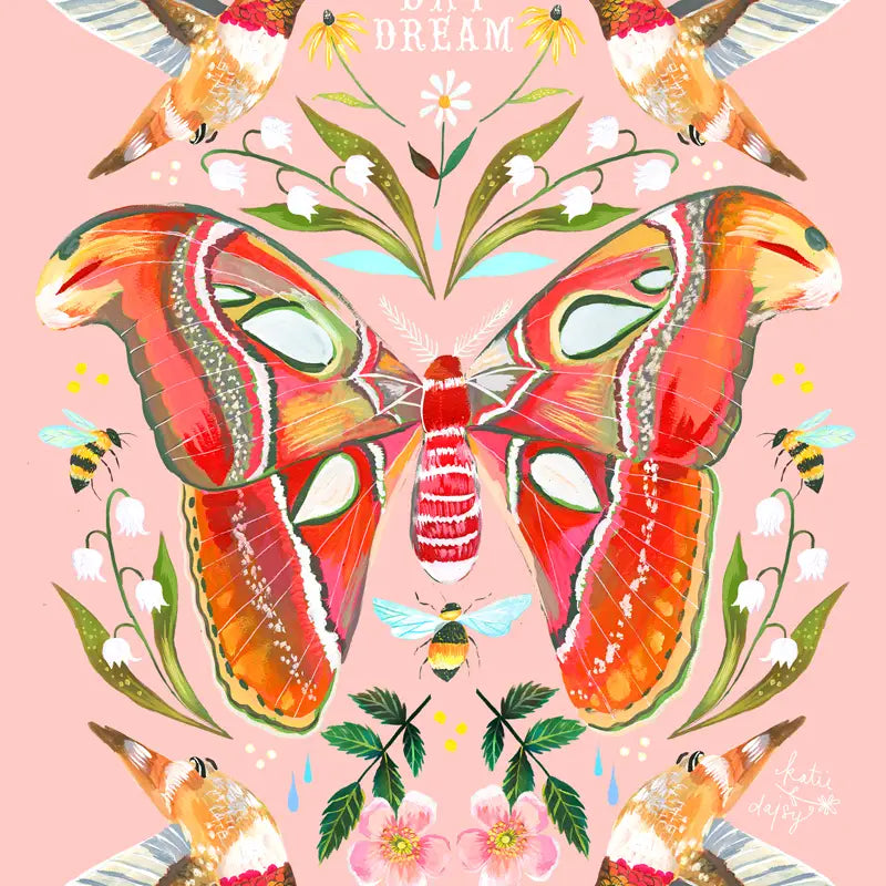 Daydream Moth Print 8x10