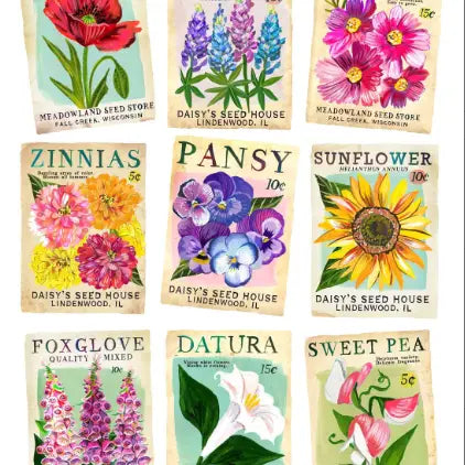 Vintage Seed Packets Art Print