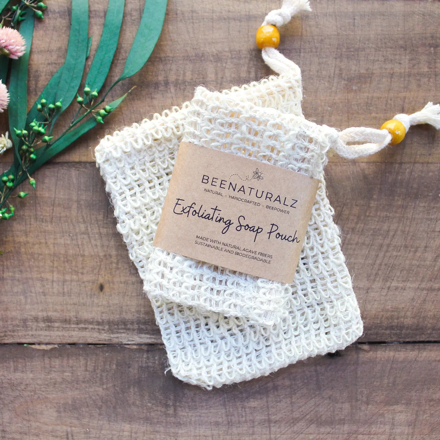 Natural Sisal Exfoliating Soap Saver Pouch