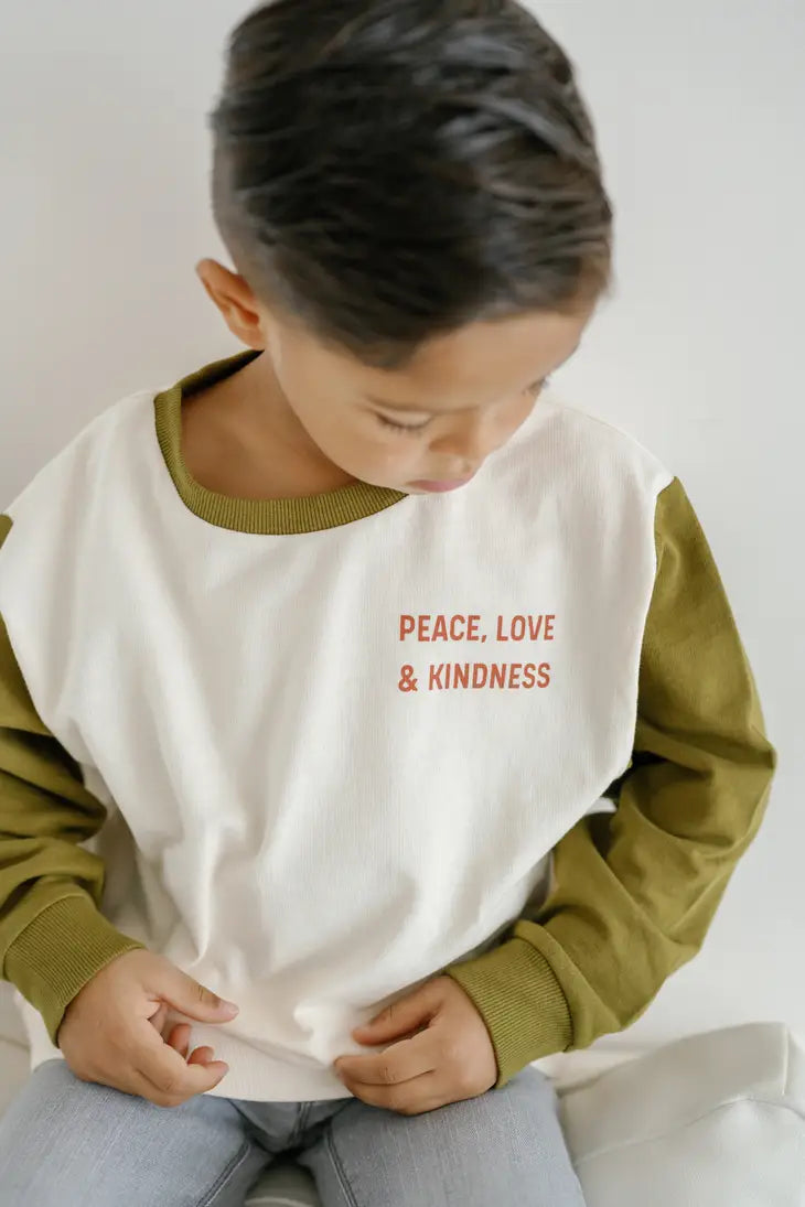 Peace Love Kindness Organic Pullover - Green