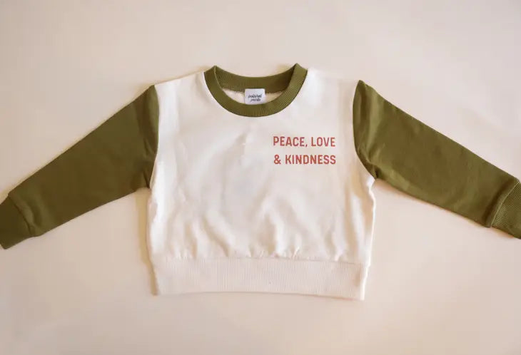 Peace Love Kindness Organic Pullover - Green