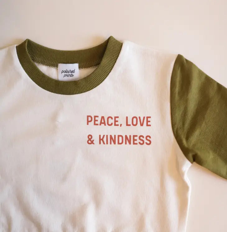 Peace Love Kindness Organic Pullover - Green