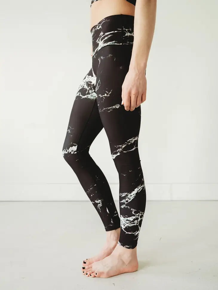 Black Marble Yoga Pants