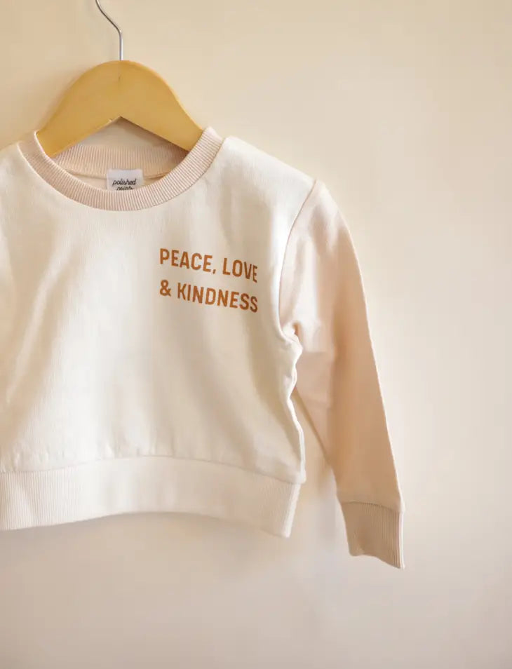 Peace Love Kindness Organic Pullover - Pink